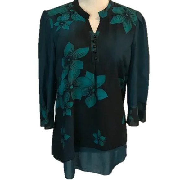 Teal Green Tunic Top with Peplum - M - Picture 1 of 10